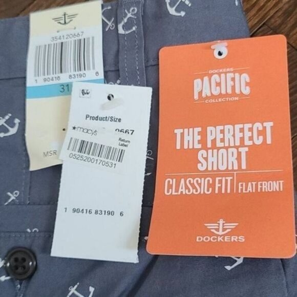 NWT Dockers Blue Anchor Shorts - Picture 3 of 9